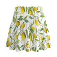 thumbnail image 2 of HELLHERO Polyester Spandex Tennis Skirt for Yoga Hiking Vacation, Built-in Shorts 2 Side Pockets Athletic Skorts, Lemons Pattern, 2 of 9