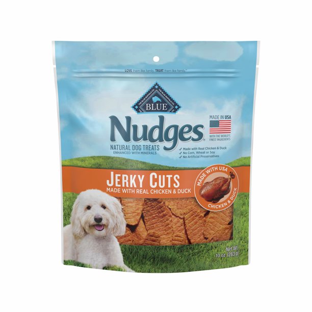Blue Buffalo Nudges Jerky Cuts Natural Dog Treats, Duck, 10oz Bag