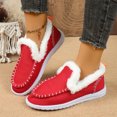 thumbnail image 2 of YOUYEDIAN Moccasins Women Fall Winter Plush Lined Slip On Warm Casual Flats Round Toe Fashion Versatile Outdoor Shoes, 2 of 5