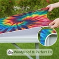 thumbnail image 6 of Colorful Rainbow Tie Dye Spiral Pattern Square Fitted Tablecloth with Elastic Edge,Square Table Cover,Washable Elastic Table Cover for Home Kitchen Party Decor 36"x36", 6 of 6