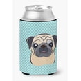 thumbnail image 2 of Checkerboard Blue Fawn Pug Can or Bottle Hugger, 2 of 2