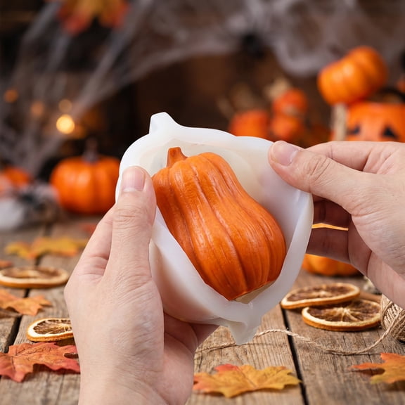 Halloween 3D Lantern Silicone Candle Mold, Spooky Pumpkin Shape Silicone Mould for DIY Candle Soap Resin Craft, Halloween Handmade Decor Making Mold