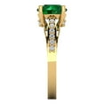 thumbnail image 3 of Solitaire with Accents Engagement Ring for Women - 2.21ct Simulated Emerald in 14K Yellow Gold Promise Ring, 3 of 6