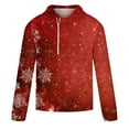 thumbnail image 5 of Mens Christmas Print Sports Fitness Pullover Hooded Half-Zip Sweatshirt, 5 of 6