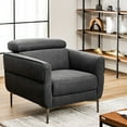 thumbnail image 2 of Costway Fauteuil d'Appoint Moderne Rembourré Fauteuil une Place avec Appuie-Tête Réglable Gris, 2 of 9
