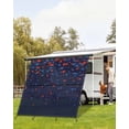 thumbnail image 4 of 4th of July RV Awning Sun Shade Screen 9'X7' Patriotic Stars Flag Mesh Sunscreen Red White and Blue Awning Shade Screen with Zipper UV Blocker Completed Kits Outdoor Canopy for RV Motorhome Camper, 4 of 7
