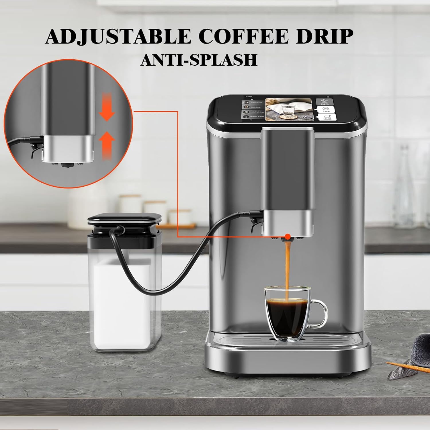 Fully Automatic Espresso Machine 20 Bar, 1350W Espresso and Cappuccino Machine with Automatic Milk Frother, Gift for Coffee Lover