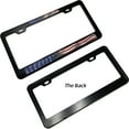 thumbnail image 3 of 2PC American Flag License Plate Frames for Women/Men, Black Stainless Steel Car Tag Frame, 6"x12" 2 Holes & Screws Fits Standard US/CA, 3 of 4