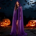thumbnail image 2 of Hooded Cloak Adult Sheer Cape Witch Queen Cosplay Costume for Halloween Christmas Special Festivals Renaissance, 2 of 7