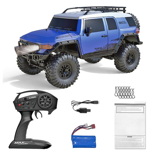ZP1005Coche de control remoto, 2.4G 4WD RC Car All-Terrain 15Km/h 1:10 Off-Road Monster Truck Toy para regalo de cumpleaños Niños Regalos para niñosAzul 1 batería Deng Xun unisex
