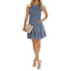 thumbnail image 5 of VISgogo Vestido Casual para Mujer, Cuello Redondo Sin Mangas Color Sólido Jersey Fruncido Línea A Mini Vestidos VISgogo moda, 5 of 8