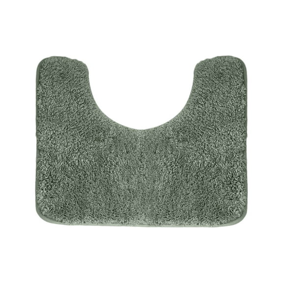 Army Green 50X50Cm Bathroom Rug U-Shaped Thickened Absorbent Toilet Mat, Non-Slip Quick Dry Foot Mat For Bathroom Kitchen Entryway, Microfiber Carpet With Tpr Backing