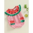 thumbnail image 4 of ESASSALY Baby Girl and Boy Overalls Watermelon Print Sleeveless Jumpsuit, 4 of 9