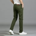 thumbnail image 3 of MELDVDIB Mens Jeans Pant Slim Fit Button Elastic Waisted Straight Leg Pants Fashion Casual Solid Color Lounge Trousers with Pockets Army Green XL, 3 of 4