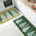 thumbnail image 2 of Green Christmas Tree Kitchen Rugs Set of 2, Xmas Holiday Kitchen Mats Decor, Winter Floor Door Mat Home Decorations - 17x30 and 17x47 Inch, 2 of 6