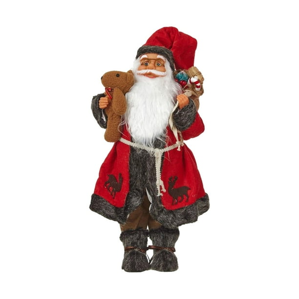 Muñeco de Navidad de Papá Noel, figuritas de Papá Noel, Decoración de mesa, figura decorativa tradicional de pie, figura de Papá Noel 45CM