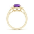 thumbnail image 2 of ANGARA Natural 2.7 Ct. Amethyst with Diamond Halo Ring in 14K Yellow Gold for Women (Ring Size: 3), 2 of 8