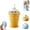 Yellow*1, variant on Collapsible Ice Ball Maker Cup with Straw, Leak Proof Foldable Silicone Ice Ball Drink Cup, Silicone Ice Puck Cup for Iced Coffee