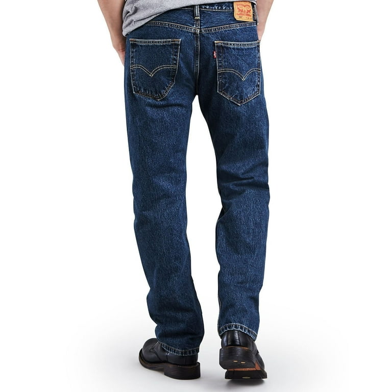 Levi s Men s Stretch Classic Straight Leg 505 Regular Fit 5 Pocket Jeans Medium Wash 33x30