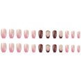 thumbnail image 2 of FCOGIN Medium Coffin, 24 Pieces, Pink, Brown, Gradient, Glitter, Acrylic False Nail, Press on Nail, 2 of 5