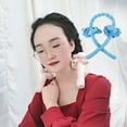 thumbnail image 1 of Ruban de Fer à Friser pour Cheveux, Mousse Sans Chaleur, Rouleau de Mousse pour Cheveux, Pince Réutilisable Portable, Bandeau Enveloppant, Bleu, 1 of 7