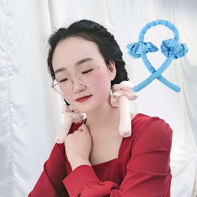 Ruban de Fer à Friser pour Cheveux, Mousse Sans Chaleur, Rouleau de Mousse pour Cheveux, Pince Réutilisable Portable, Bandeau Enveloppant, Bleu