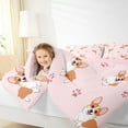 thumbnail image 4 of jejeloiu Kawaii Corgi Bedding Comforter Set,Catoon Puppy Dog Twin Comforter Sets,Pink Dogs Paw Bedding Set For Children,Super Cozy Room Decor Reversible,2 Pieces, 4 of 7