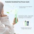 thumbnail image 3 of SHIQI-4 IN 1 Portable Mini Handheld Fan,Personal Foldable Cooling Hand Fan, Pocket Fan,Desk Fan,Flashlight,Power Bank,Table Lamp,Camping Travel Beach Gifts, Birthday Gifts for Women Mom(Light green), 3 of 4