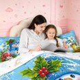thumbnail image 5 of Manfei Cute Snowman 7-Piece Twin Bedding,Christmas Snowflake Bedding Comforter Set,Blue Green,Christmas Reversible, 5 of 6