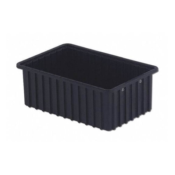 Polyethylene, Divider Box, Black, 16 1/2 in L, 6 in H