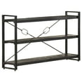 thumbnail image 1 of vidaXL 3-Tier Bookcase Black 140x30x80 cm Solid Mango Wood, 1 of 5
