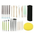 thumbnail image 1 of 28 Polymer Pcs Clay Tools Portable Multipurpose DIY Crafts Pottery Clay Carving Sculpting Tool Set, 1 of 14