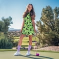 thumbnail image 3 of COEQINE Dachshund Shamrock Paw Print Horseshoe Pattern Women's Golf Dress for St. Patrick's Day Sleeveless Stand Collar Athletic Dresses with Built in Shorts and Pockets, 2XL, 3 of 7