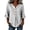 #142Gray, variant on Womens Boho Tops Striped Print V Neck Shirts 3/4 Ruffle Sleeve Button Decor Flowy Casual Blouses