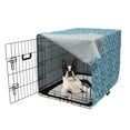 thumbnail image 5 of Floral Dog Crate Cover, Continuous Lace Look Doilies Pattern Floral Motifs, Easy to Use Pet Kennel Cover Small Dogs Puppies Kittens, 7 Sizes, Indigo Sea Blue, by Ambesonne, 5 of 6