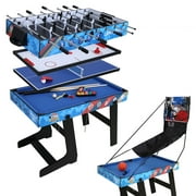 HLC 5 in 1 Multi-game Table,Football,Hockey,Table Tennis,Snooker,Basket Shot,4Ft