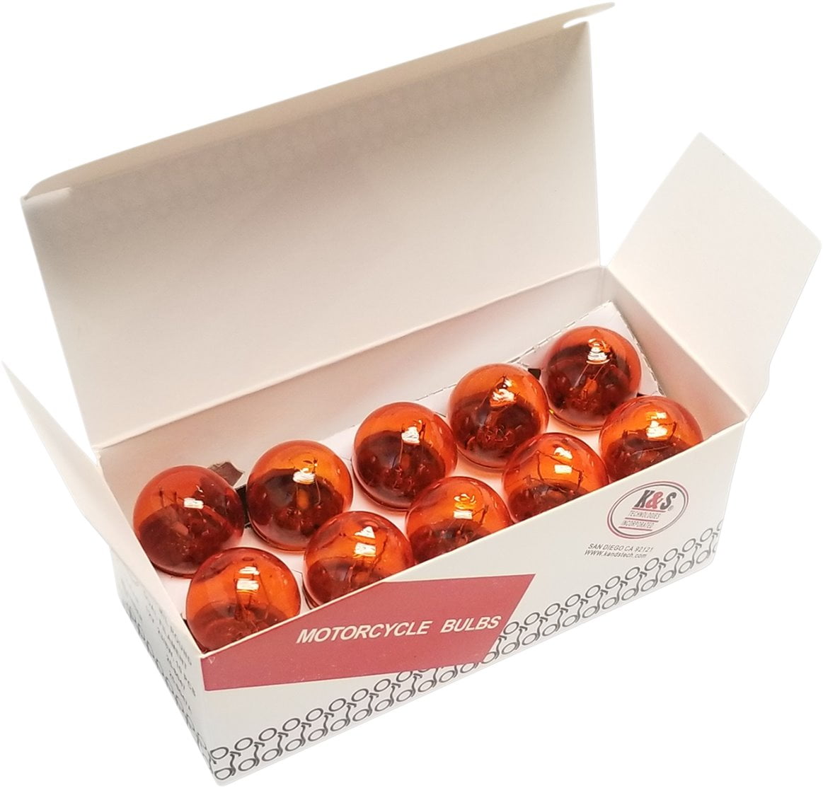 K&S 12V 23/8W Round Amber Incandescent Marker Bulbs 10 Pack (25-8047AP)