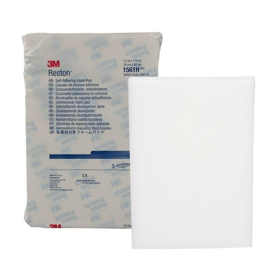 3M Reston Self-Adhering Foam Pad, White, 7 7/8 x 11 3/4, 5 Count, 5 Packs, 25 Total