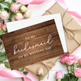 thumbnail image 4 of Koyal Wholesale Wedding Day Gift Cards Set with Envelopes Set of 8 Rustic Wood To My Bridesmaid On My Wedding Day Cards, 4 of 5