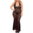 thumbnail image 4 of Music Legs Women's Stephanie Lace Halter Gown 53012-BLACK, 4 of 4
