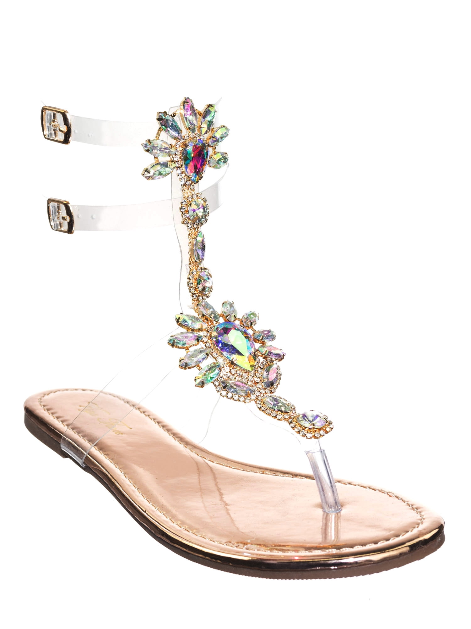clear transparent flat sandals