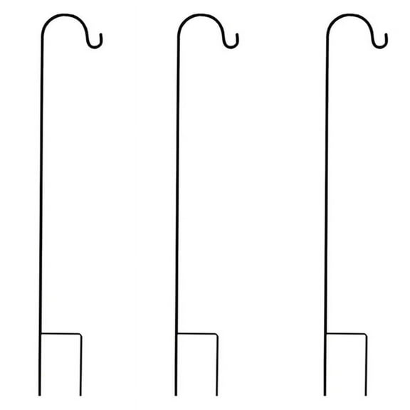 3X Shepherd Hooks Rust Garden Stake Outdoor Metal Plant Stand Hanger Bird Feeder Pole 80.5X10X1cm