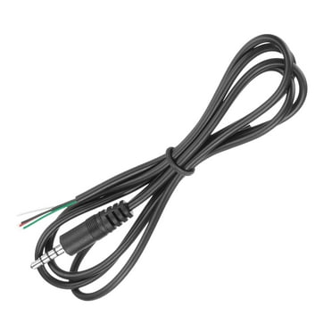 3.5mm Male Jack to Bare Wire Open End Replacement TRS 4 Pole Stereo Cable for Earphone Headphone Cable Repair, 1m