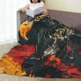 thumbnail image 6 of Honeii Ink Style Bald Eagle Print Fleece Blanket - Throw Blanket for Bed, Sofa, Couch, Camping, and Travel , Microplush Ultra Soft Warm Blanket-50"x40", 6 of 7