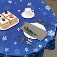 thumbnail image 2 of Winter Blue Snowflake Tablecloth Blue and White Round Tablecloth 60 Inch Snow Winter Table Cloth for Farmhouse Kitchen Decor Polyester Fabric Christmas Table Cover for Holiday Party Outdoor Camping, 2 of 6
