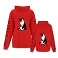 thumbnail image 1 of LUCKILY DOG Women's Long Sleeve Hoodie With Double Cat Print Pullover Sweatshirt, 1 of 6