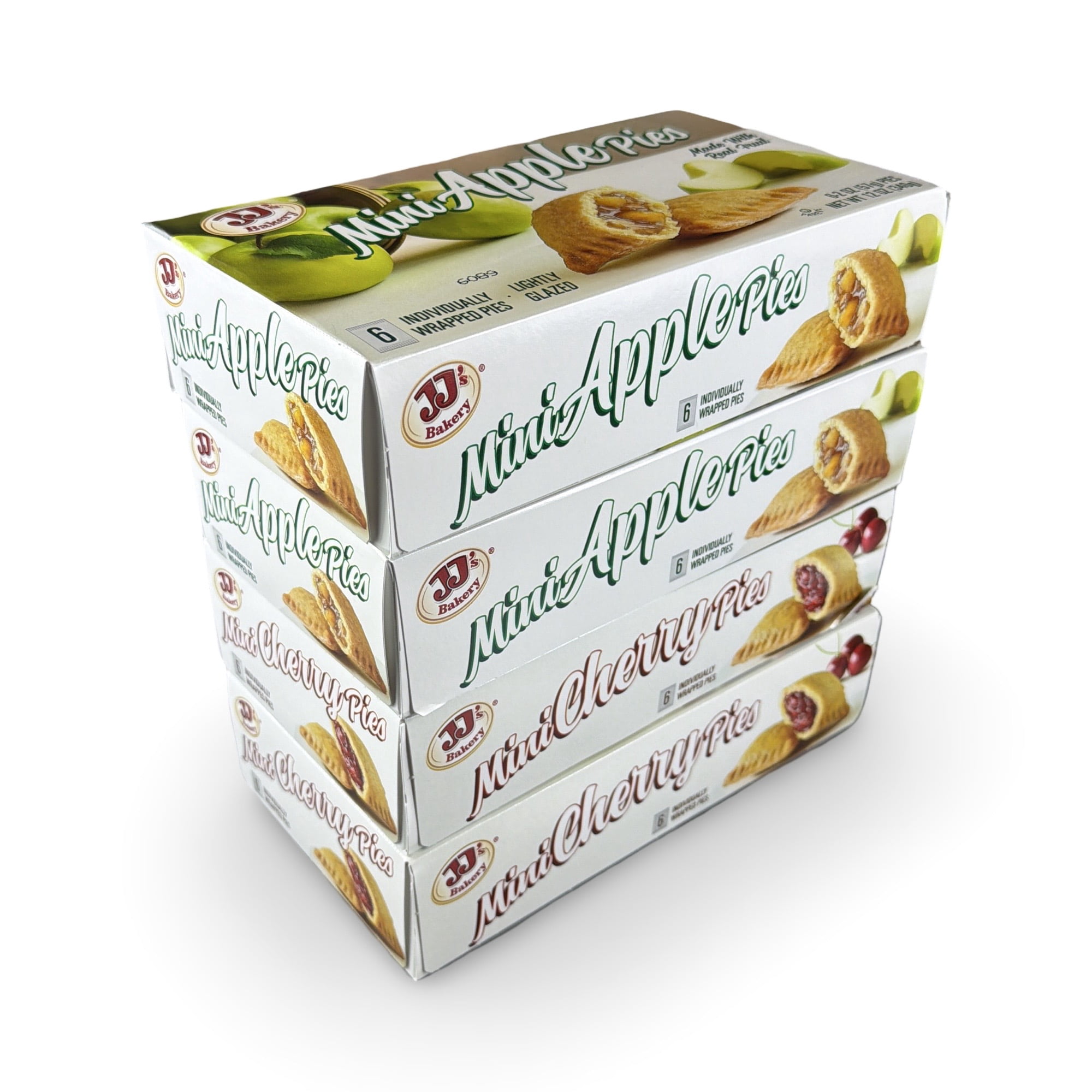 JJ's Bakery Mini Apple and Cherry Fruit Pies, 4 Boxes, 24 Pies Total