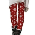 thumbnail image 2 of Pantalones largos con estampado navideño, cintura alta, elásticos y suaves, para niña, 2 of 8