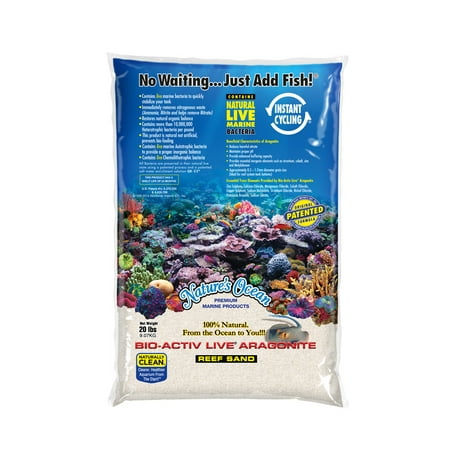 Bio-Activ Live® Aragonite Natural White Reef Sand #1, 20-Pound (Best Substrate For Reef Tank)