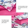 thumbnail image 5 of Davulos Queen Comforter Set, 7 Pieces Pink Floral Comforter Set with Sheets for Queen Size Bed, Leaf Pattern Queen Bedding Set, Soft Lightweight Microfiber Bed in a Bag for All Seasons, 5 of 7